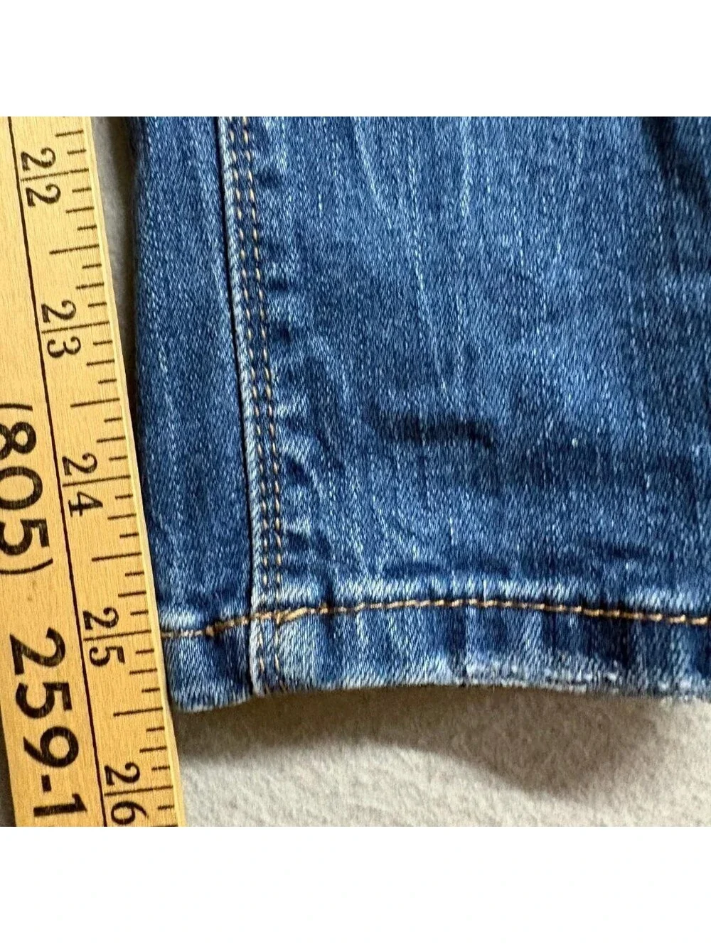 I & M Premium Jeans Womens Size 9 Blue Mid Rise Distressed Ripped Knee Skinny